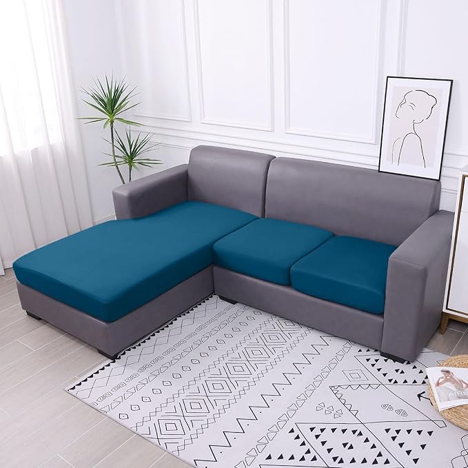 hyha Waterproof Couch Cushion Covers, Sectional Sofa Slipcovers Washable, L Shape Chaise Dog Couch Covers for Sectional Sofa, Universal Furniture Protector (1 Piece for Chaise, Deep Teal)-Ruum Studio Home