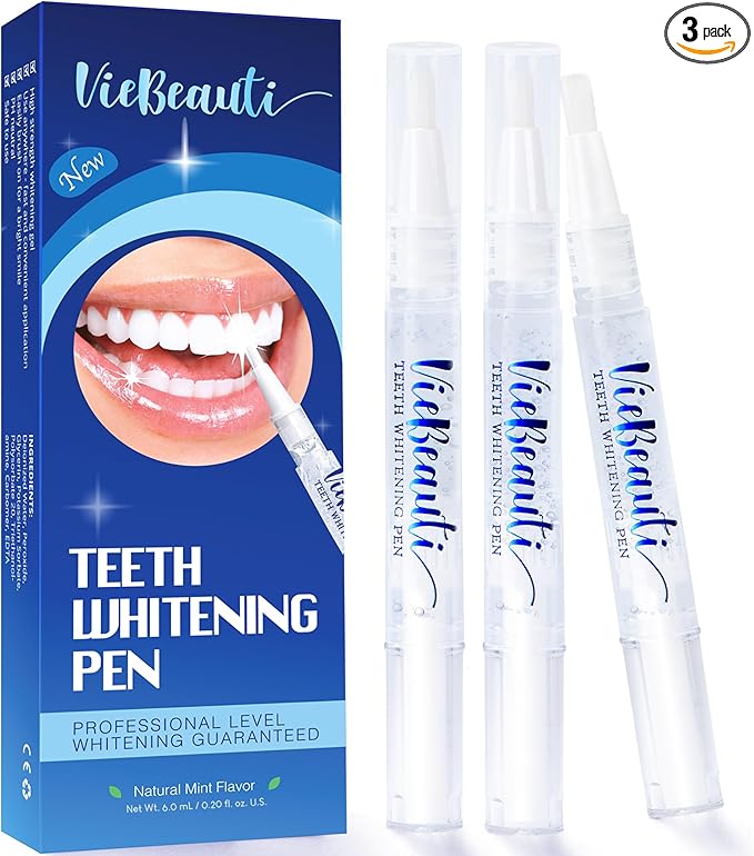 VieBeauti Teeth Whitening Pen (3 Pcs), 30+ Uses, Effective, Painless, No Sensitivity, Travel-Friendly, Easy to Use, Beautiful White Smile, Mint Flavor-Ruum Studio Home