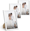 HAUS AND HUES 6x8 White Metal Picture Frames - Photo Frames 6x8 - Features Premium Aluminum, Vertical Hanging, Easel Back for Tabletop, Home, Office (6x8 in, White, Set of 3)-Ruum Studio Home
