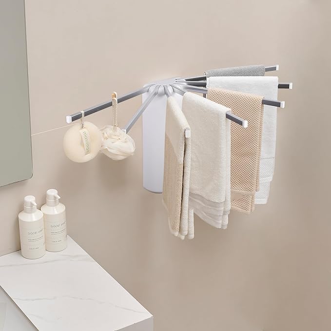 Wall Mounted Clothes Drying Rack - Foldable Tripod, Over The Door Rack for Laundry Bedroom, Household Aluminium-Ruum Studio Home