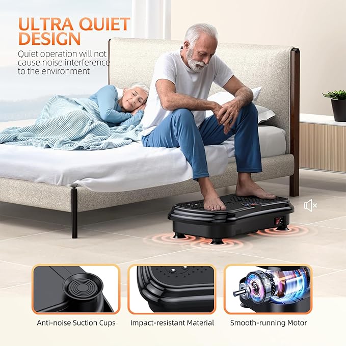 Vibration Plate Exercise Machine Weight Loss, Full Body Vibration Plate for Lymphatic Drainage, 180 Adjustable Speeds Vibrating Plate 400 Lbs Capacity Fitness Platform for Women Men-Ruum Studio Home