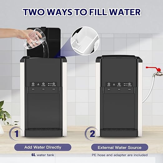 3 in 1 Water Dispenser with Ice Maker, Nugget Ice Maker Countertop, Bullet Ice, Crushed Ice, Water Cooler, 44Lbs/24H, 12 Ice Cube/6Min, Self-Cleaning, 4Lbs Ice Storage, Home, Kitchen, Party, RV-Ruum Studio Home