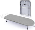Tabletop Ironing Board with Iron Rest, Metal Mesh Panel Mini Ironing Board with Heat Resistant Cover, Portable Small Iron Board Foldable for Dorms, Apartment and Travel, 32" x12'', Grey-Ruum Studio Home
