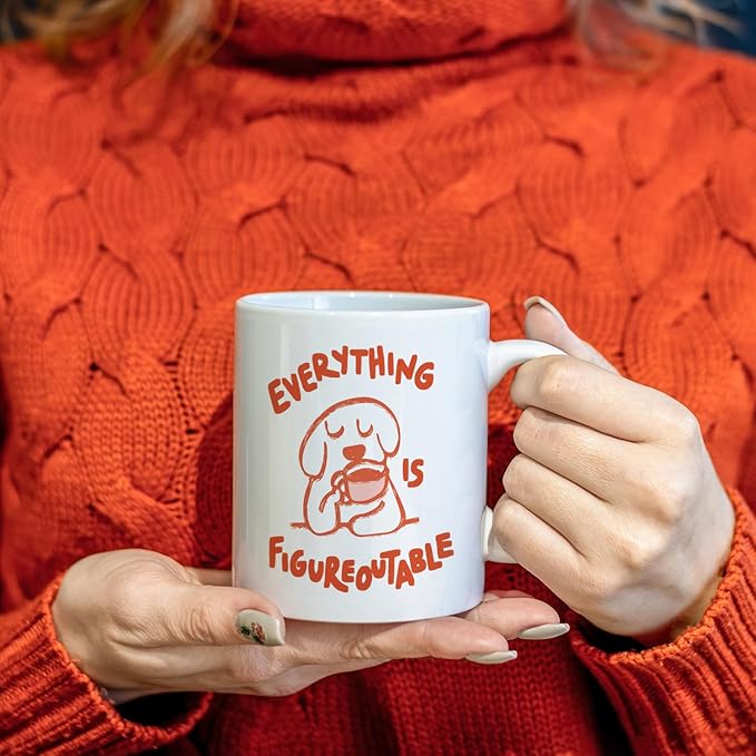 JINYO Funny Dog Coffee Mug, Dog Lovers Gifts for Women Men, Dog Gifts for Women,Dog Coffee Mug,Everything is Figureoutable Cup,Dog Mugs For Dog Lovers, Dog Cup, 11oz-Ruum Studio Home
