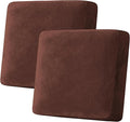 H.VERSAILTEX Velvet Stretch Couch Cushion Cover Plush Cushion Slipcover for Chair Loveseat Sofa Cushion Furniture Protector Seat Cushion Sofa Cover (2 Piece Large Sofa Cushion Covers, Burnt Brick)-Ruum Studio Home