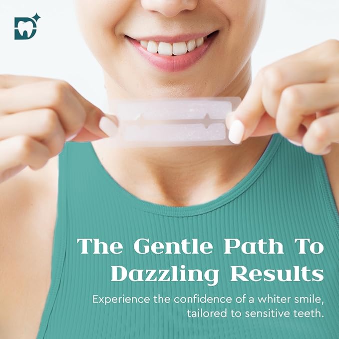 Gentle Teeth Whitening Strips - 20 Pack | Mint Flavor | 6% Hydrogen Peroxide | Sensitive Tooth Stain Remover & Whitener Treatment | Rapid Home Kit for Fast, Professional & Whiter Results-Ruum Studio Home