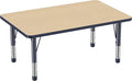 FDP Rectangle Activity School and Classroom Kids Table (30 x 48 inch), Chunky Toddler Legs, Adjustable Height 15-24 inches - Maple Top and Navy Edge-Ruum Studio Home