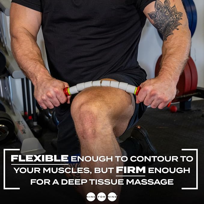 Massage Stick 18" Flexible Handheld Spindle Massage Roller (Will Contour to Any Muscle) - Full Body Muscle Recovery & Myofascial Release (Medium - 18" Massage Stick)-Ruum Studio Home