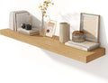 Deep Floating Shelves for Wall - 55 Inch Wide x 12 Inch Deep Wall Shelves Set of 1 - Rustic Oak Color Wood Shelves for Living Room, Bathroom, Laundry Room, Bedroom, Kitchen, Home Office-Ruum Studio Home