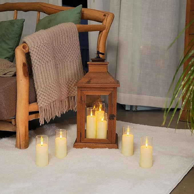 Homemory Ivory Acrylic Flameless LED Candles, Battery Operated with Remote Control and Timer, Electric Fake Candles for Wedding, Home Decor, Set of 9-Ruum Studio Home