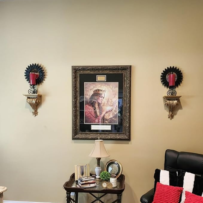 Honiway Boho Wall Decor Mirrors for Wall 2 Pack 12 inch Wood Decorative Mirror for Room Decor Rustic Farmhouse Mirror for Bedroom Bathroom Living Room Kitchen Black-Ruum Studio Home