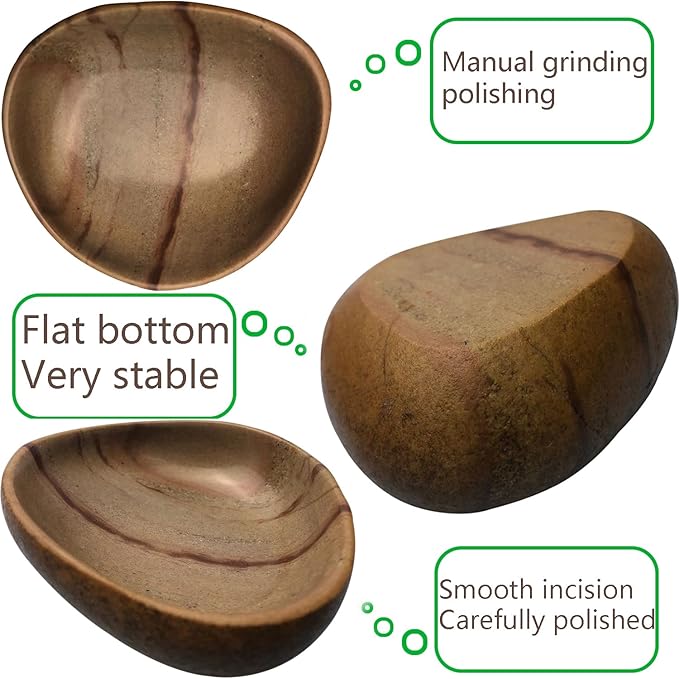 Handmade Decorative Bowl - Natural River Stone Pebble Artisan Crafted Serving Dish | 4-6 Inch Unique Decorative Tray for Home Centerpiece, Jewelry Holder (Brown)-Ruum Studio Home