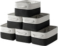 TheWarmHome Storage Bins for Shelves - 6 Pack 11.8x7.8x5.2 inch Collapsible Storage Cubes, Basket for Gifts Empty Closet Organizing Dog Toy Box (White & Black)-Ruum Studio Home
