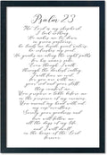 LuZhiQiang Psalm 23 Wall Art Bible Verse 16"×11" Christian Inspirational Scripture Sign Wood Framed Wall Hanging Decor (Black)-Ruum Studio Home
