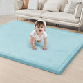 ACOMOPACK Baby Play Mat for Floor 1.3" Thick Memory Foam Play Mat 39"×59" Tummy Time Crawling with Non-Slip Bottom for Living Room,Nursery,Soft Velvet Playpen Mats for Kids,Infants（Light Blue）-Ruum Studio Home
