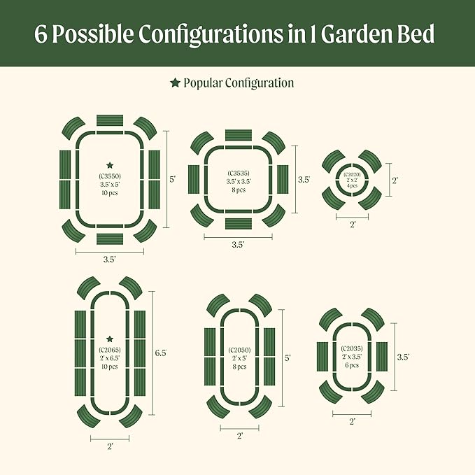 Vego garden 32" Extra Tall Raised Garden Bed Kits, 6 in 1 Modular Raised Planter Box for Vegetables Flowers Fruits Oval Metal Raised Garden, Sunlit Oak-Ruum Studio Home