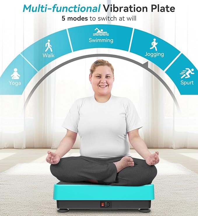 POWET Vibration Plate Exercise Machine for Weight Loss, Woukout & Lymphatic Drainage – Whole Body Vibrating with 99 Speed Levels & 5 Pre-Set Modes – Supports Up to 400lbs, Ideal for Home Use-Ruum Studio Home