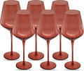 Saludi Original Dark Rose Wine Glasses, 16.5oz (Set of 6) Stemmed Single Color Red Barbie Glass - Great for All Wine Types and Occasions or Gifts - Luxury, Durable, Hand-Blown-Ruum Studio Home