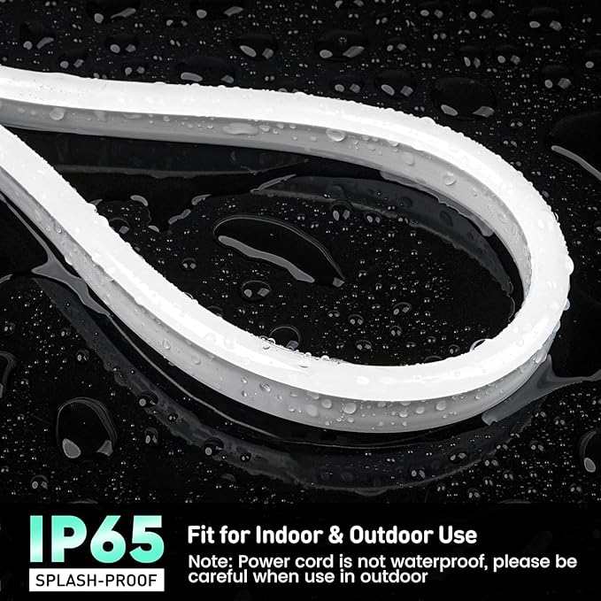 GZBtech RGB LED Neon Rope Lights 100FT/30M, AC 110-120V Waterproof Color Changing LED Rope with Remote Controller, Dimmable Multi Color Neon Rope Lighting for Indoor Outdoor Commercial Use-Ruum Studio Home