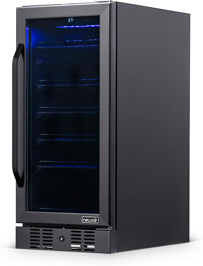Newair 24" Wine and Beverage Refrigerator 20 Bottle and 70 Can Capacity, Built-in or Freestanding Cooler, Dual Zone Fridge in Stainless Steel with Splitshelf-Ruum Studio Home