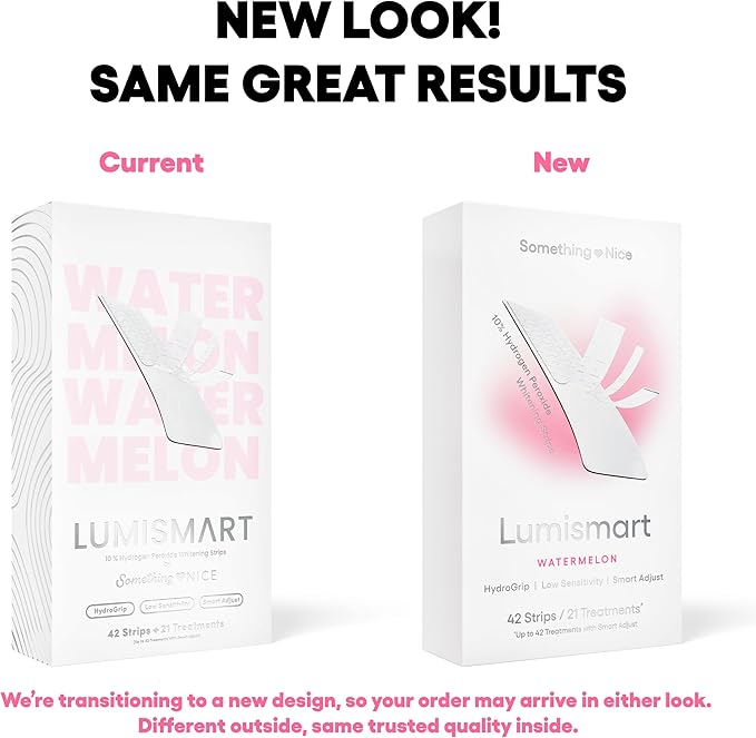 Something Nice Lumismart Whitening Strips - Dentist-Designed, Enamel Safe, up to 42 Treatments with Smart Adjust - Teeth Whitening Strips in Watermelon for Sensitive Teeth-Ruum Studio Home