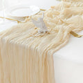 Sioloc 1 Pack Beige Cheesecloth Table Runner Fall Autumn Decor for Home 10ft Table Cloth for Tea Wedding Birthday Party Baby Bridal Shower Halloween Thanksgiving-Ruum Studio Home