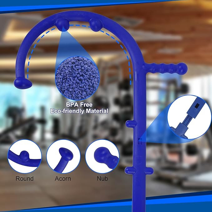 Massage Trigger Point Cane, Body Deep Tissue, Handheld Back, Neck, Shoulder, Leg and Feet Massager Rod, Muscle Release Tool Self Massage Hook Cane for Women & Men, Blue-Ruum Studio Home