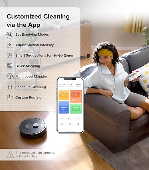 roborock Q5 Max+ Robot Vacuum with Self-Empty Dock, Upgraded from Q5+, 5500 Pa Suction, DuoRoller Brush, Hands-Free Cleaning for up to 7 Weeks, PreciSense LiDAR Navigation, App & Voice Control-Ruum Studio Home