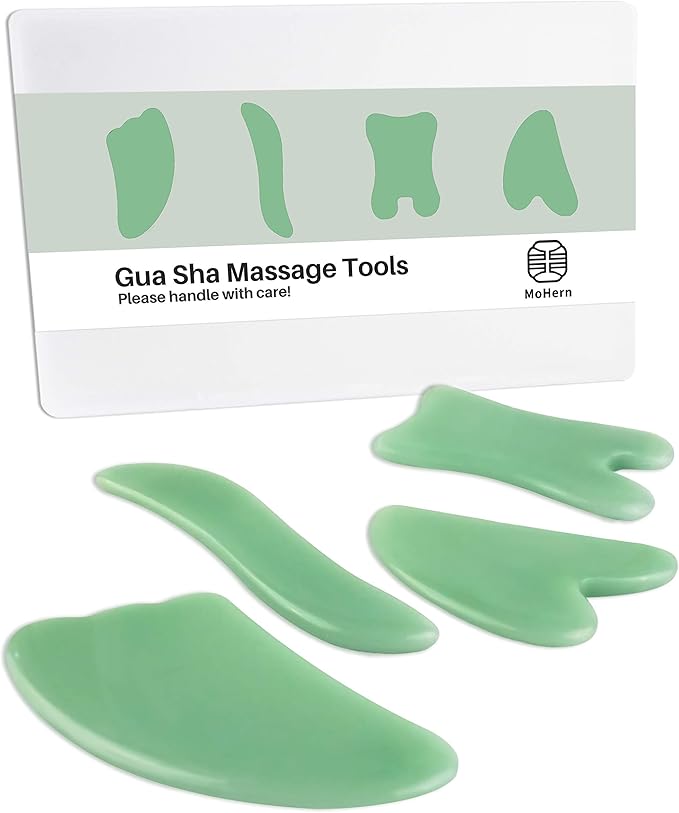MoHern Gua Sha Massage Tools, 4 Pcs Multi-Shaped Gua Sha Tools for Face & Body-Ruum Studio Home