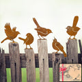 5PCS Rusty Birds Decoration,Outdoor Bird Wall Decor,Metal Birds Yard Decor, Metal Birds Craft Statue Ornaments - Garden Sculptures and Yard Art, Fence Decorations Outdoor,Rustic Garden Decor-Ruum Studio Home