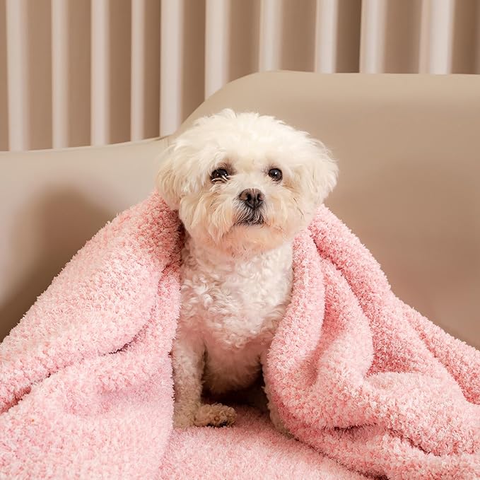 Snuggle Sac Heather Pink Throw Blanket for Couch, Reversible Super Soft Blankets Warm Cozy Knit Fuzzy Plush Lightweight Throws for Sofa, Bed, Camping,Heather Pink, 60x80-Ruum Studio Home