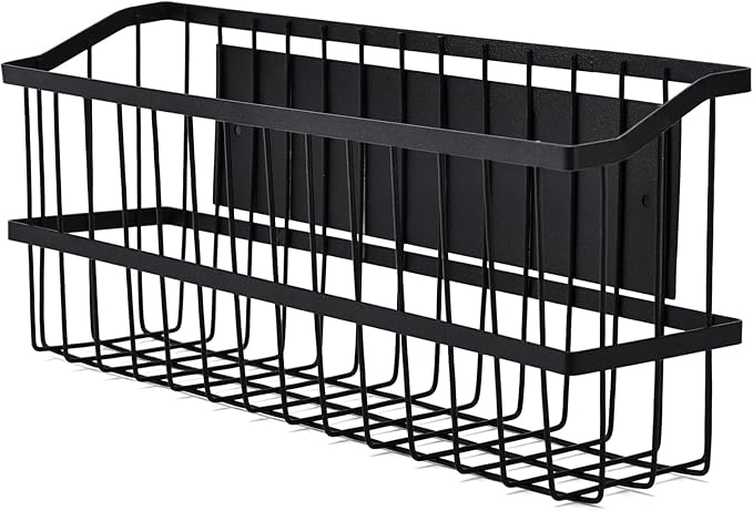 Magnetic Storage Basket, Large Magnetic Fridge Basket with Strong Magnet for Kitchen Laundry Room Office School Organization and Home Dryer Ball Storage, 14.96"x3.74"x5.91"-Ruum Studio Home