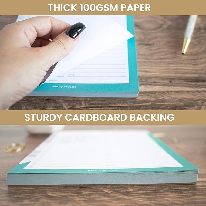 bloom daily planners Undated Daily Timed to-Do List Pad - Tear Off Planning Sheets - 6" x 9" - Color Blocking Marble-Ruum Studio Home