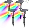 Linkind Solar Lights Outdoor Waterproof IP67, StarRay RGB Solar Spot Lights Outdoor, Color Changing Outdoor Solar Lights for Yard, Garden, Pathway, Decorations (Multicolor, 4 Pack)-Ruum Studio Home