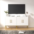 LYNSOM TV Stand for 55 Inch TV, Wood Entertainment Center with Storage Cabinet, TV Cabinet Black, Long Console Table for Living Room, Bedroom-Ruum Studio Home