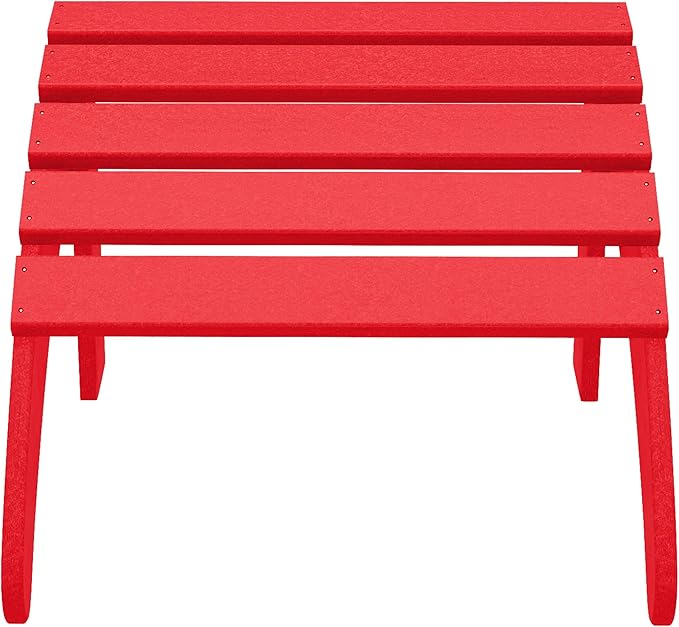 WestinTrends Outdoor Ottoman, Patio Adirondack Ottoman Foot Rest, All Weather Poly Lumber Folding Foot Stool for Adirondack Chair, Widely Used for Outside Porch Pool Lawn Backyard, Red-Ruum Studio Home