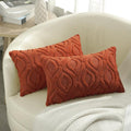 decorUhome Fall Throw Pillow Covers 12x20 Inch Set of 2, Soft Plush Decorative Faux Fur Rust Solid Couch Pillow Covers, Accent Farmhouse Neutral Lumbar Euro Pillow Cases for Sofa Bed Living Room-Ruum Studio Home
