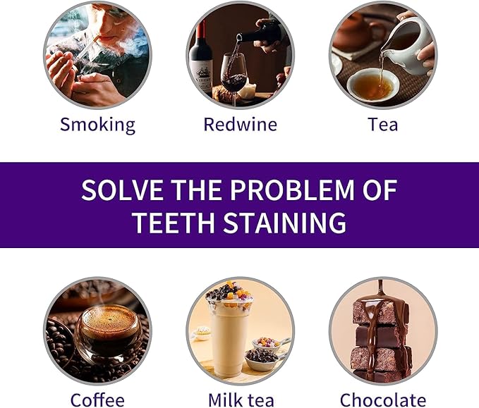 Purple Toothpaste for Teeth Whitening, Purple Whitening Toothpaste for Adults,Tooth Stain Remover Gel - Tooth Whitener Suitable for Smoking, Coffee, and Removing Dental Stone ﻿ ﻿ ﻿-Ruum Studio Home