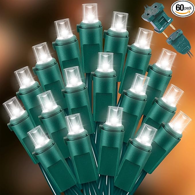 60 Count Cool White -String Lights - LED Christmas Lights, Mini led Lights for Indoor Outdoor Home Holiday Party Wedding Independence Day Decoration-Ruum Studio Home