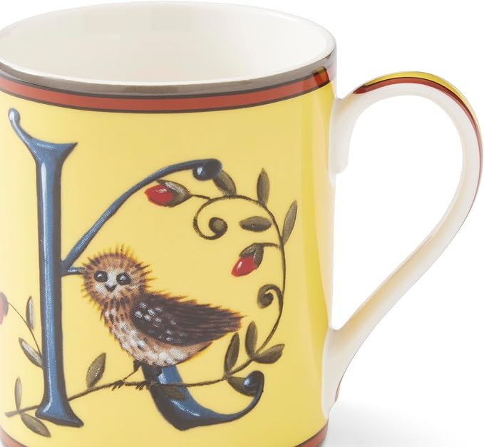 Spode Kit Kemp 12oz Mug in Fine China, K Initial - Custom Coffee Cup for Hot Beverages, Personalized Gift Idea for Her, Him, Friends, Coffee Lovers - Stylish Letter Mug for Daily Use, Dishwasher Safe-Ruum Studio Home