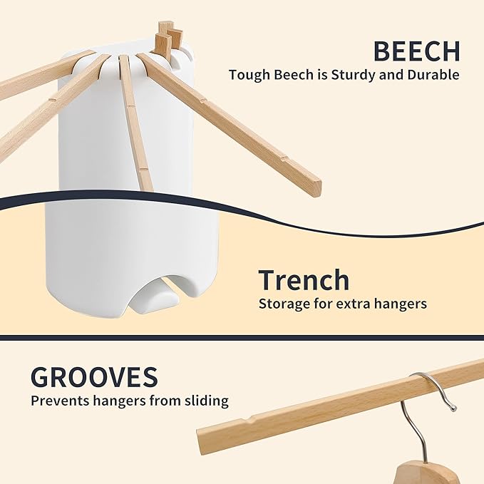 Wall Mounted Clothes Drying Rack Tripod,Foldable Drying Rack,Wall Mounted Drying Rack Clothing,Over The Door Drying Rack for Laundry Bedroom Household Wooden-Ruum Studio Home