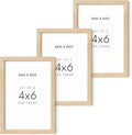 HAUS & HUES Solid Oak Wall or Tabletop Frame Set - Beige Gallery Frame With 4x6 Frames-Ruum Studio Home