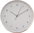 LUUK LIFESTYLE Timeless Wall Clock with Silent Movement and no Ticking, Elegant Design, for Children's Room, Living Room, Bathroom, 12”, White and Rosegold-Ruum Studio Home