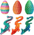 3PCS 3D Printed 12” Articulated Crystal Dragon Inside 5.1” Egg – Fantasy Collectible, Fidget Toy & Stocking Easter Basket Stuffers for Home & Office Decor (3pcs - Rainbow)-Ruum Studio Home