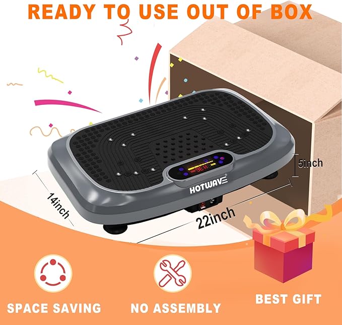 HOTWAVE Vibration Plate Exercise Machine for Lymphatic Drainage, Power Vibrating Plates Platform for Weight Loss - Whole Body Shaker Vibration Plate Machine Home Gym Shaping Fitness Workout-Ruum Studio Home