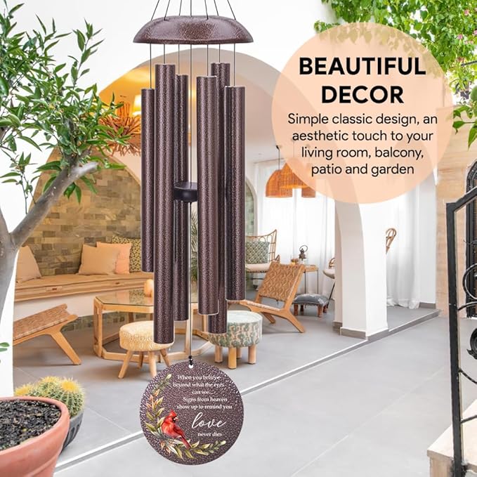 Personalized Sympathy Wind Chimes, Memorial Wind Chimes in Memory of a Loved One Gifts,Gifts for Who Loss of Dad, Mom,Brother, Friends, Sympathy Gift Baskets Home Decor Outdoor Garden Patio-Ruum Studio Home
