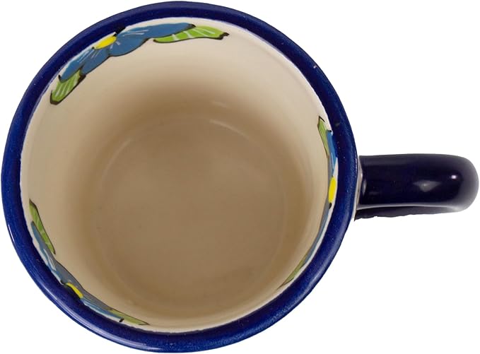 Encantada Handmade Hand-Painted Authentic Mexican Pottery Mugs (Multi Blue Green)-Ruum Studio Home