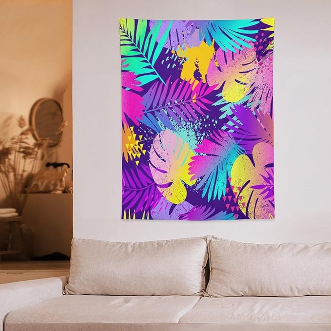 ICMOLYYENLO Palm Leaf Tapestry Wall Hanging, Tropical Leaves Plant Jungle Green Hawaiian Art Home Decor for Guest Bedroom Living Room Dormitory 60x60-Ruum Studio Home