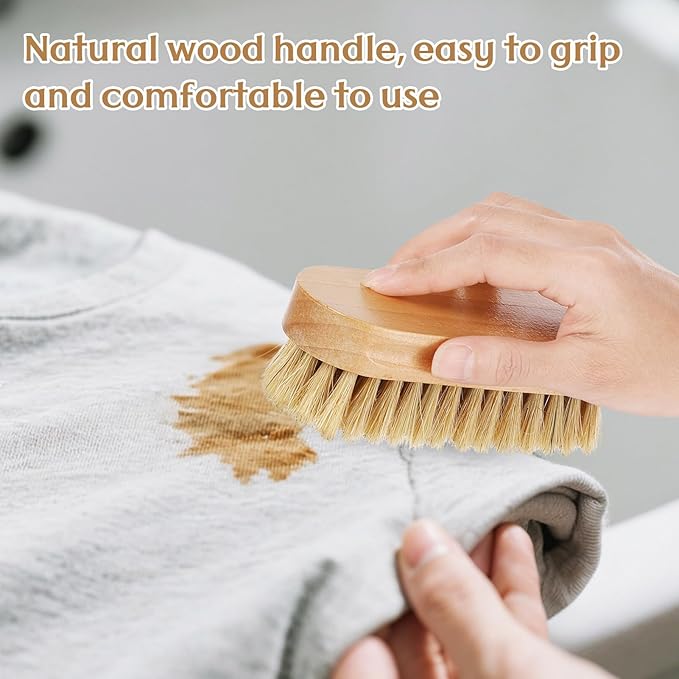 3 Pcs Wood Laundry Stain Brush Stain Remover Brushes with Boar Bristle Small Stain Brush for Clothes for Scrubbing Stains from Furniture Fabric Leather(3 Pcs F)-Ruum Studio Home