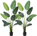 Worth Garden 59in Artificial Bird of Paradise Plant 4.9ft, Set of 2 Faux Tropical Trees for Living Room and Office Décor, Perfect for Indoor and Outdoor Greenery-Ruum Studio Home